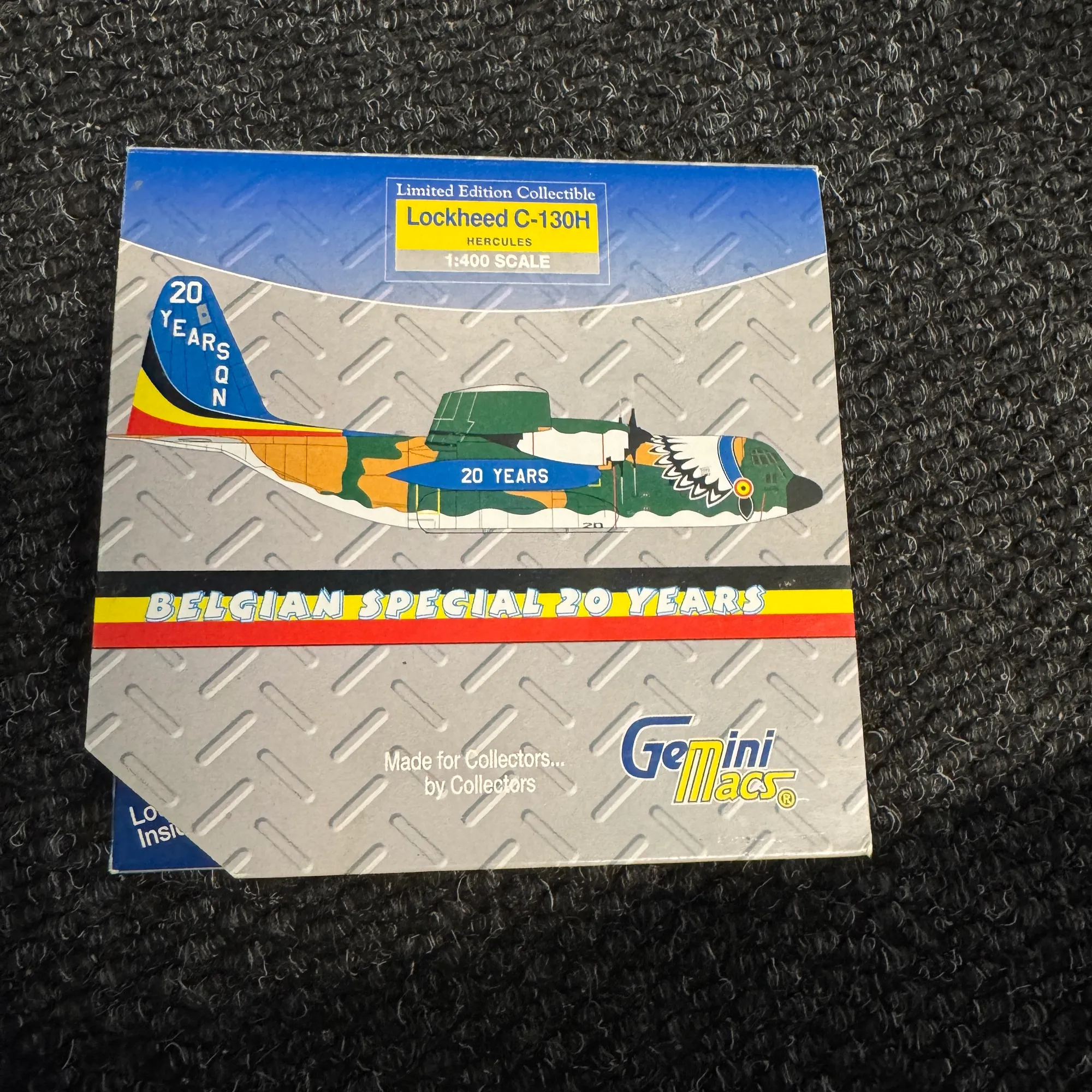 Gemini Jets 1:400 C-130H Hercules Belgian Special 20 Years Diecast Belgian Air Force GMBAF010, photo 1