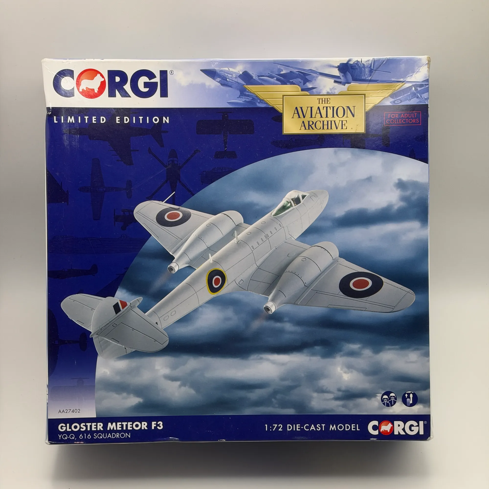 Corgi 1:72 Gloster Meteor F3 Diecast RAF 616 Squadron YQ-Q EE239 AA27402, photo 1