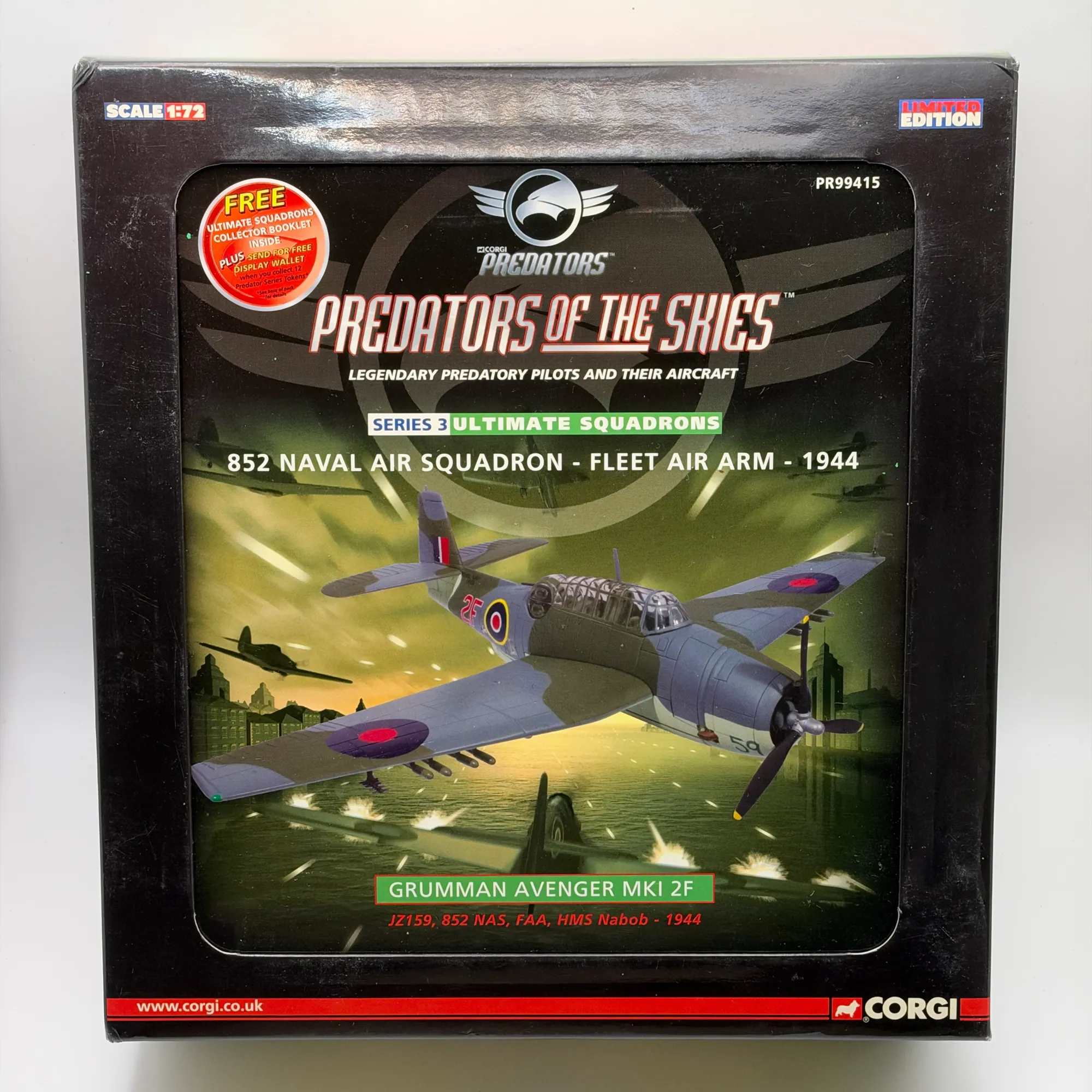 Corgi 1:72 Grumman Avenger Mk I Diecast Fleet Air Arm 852 NAS JZ159 PR99415, photo 1