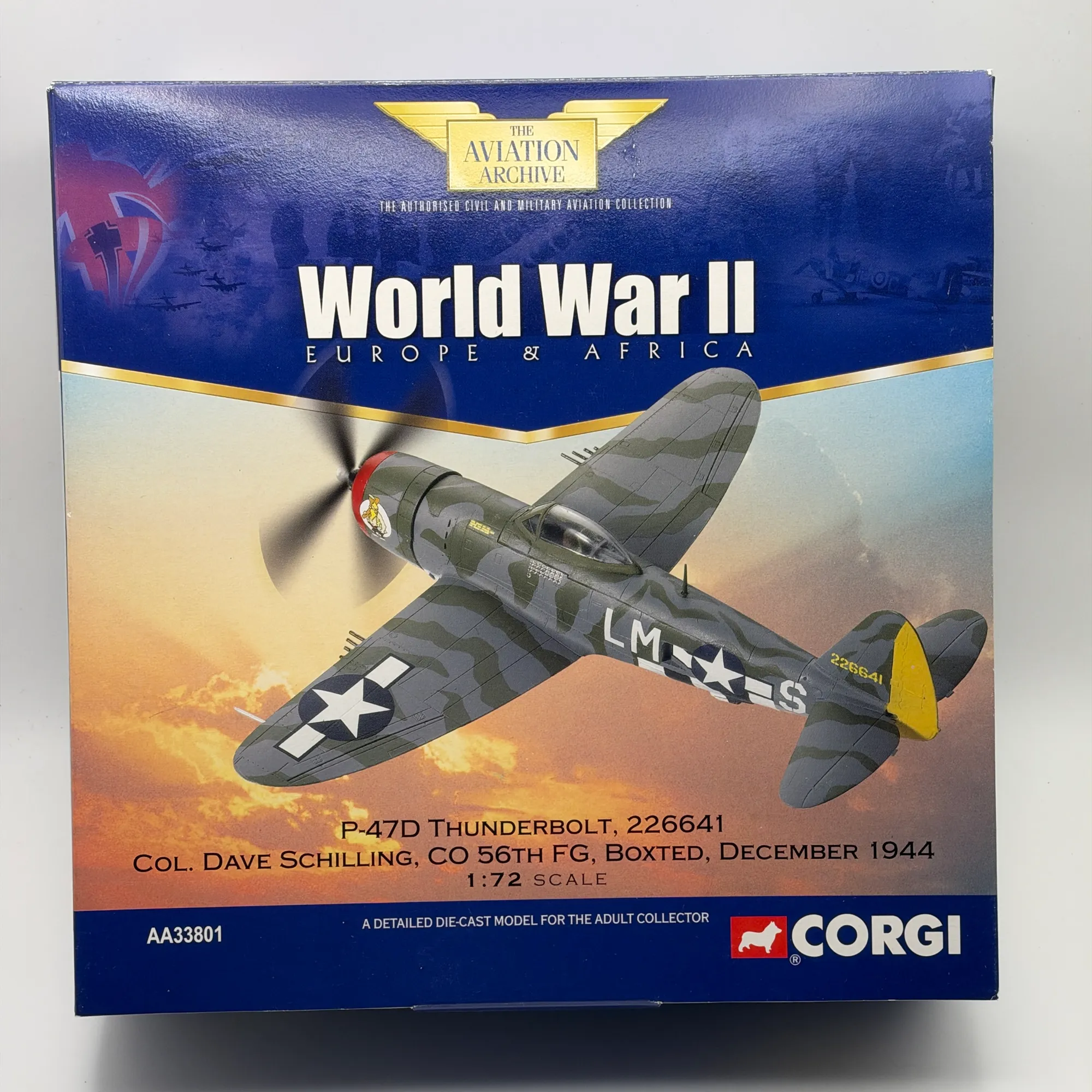 Corgi 1:72 Republic P-47D Thunderbolt Diecast USAAF Hairless Joe Schilling AA33801, photo 1